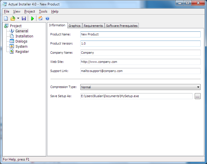 Actual Installer Screenshot